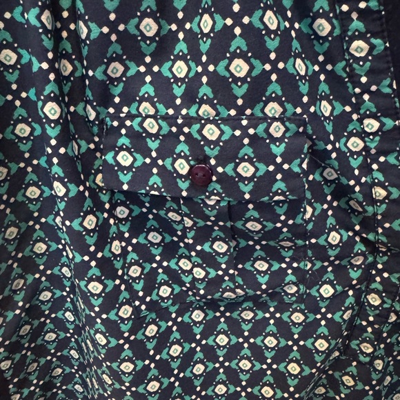 GNW Navy and Teal Patterned Blouse - Picture 2 of 3